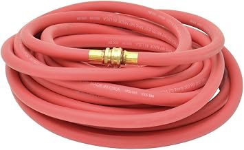 Thaman Rubber Red Rubber Hot Water Hose with Coupling - 1/2"Dia x 50'L