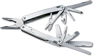 Victorinox Swiss Tool Spirit XC Swiss Army Pocket Knife, Large, Multi Tool, 24 Functions, Locking Blade, Case, Silver