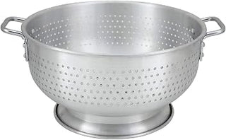 Winco Aluminum Colander with Base, 16-Quart, Medium | Foodservice, Great for Draining Pasta, Rinsing Produce, Straining and Kitchen Prep