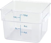 Winco 12 qt Clear Square Plastic Storage Container