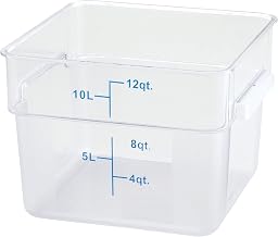 Winco 12 qt Clear Square Plastic Storage Container