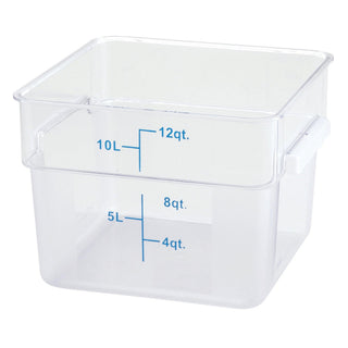 12 qt Clear Square Plastic Storage Container by Winco – 12 Quart, Polycarbonate (PC), Clear, Model PCSC-12C