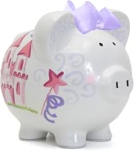 Child to Cherish Ceramic Piggy Bank for Girls, Magic Fairy Castle