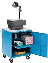 Global Industrial Audio Visual Cart w/Lockable Cabinet, 500 Lb. Capacity, Blue