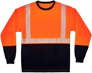Ergodyne B3178208 GloWear 8281BK Hi-Vis Performance Long Sleeve T-Shirt - Class 2 - Long-7XL - Orange