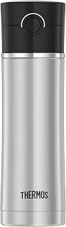 Thermos Sipp 16-Ounce Leak Proof Drink Bottle with Tea Infuser, Black, Stainless Steel
