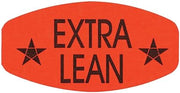Extra Lean Labels Fluorescent Red Grabber Grocery Store Labels Black Imprint - 1 3/8" L x 7/8" H 1000 Per Roll