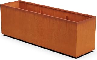 72 Inch Large Rectangular Planters for Outdoor Plants | 6 FT Extra Large Corten Steel Planter Box | Heavy Duty Metal Planter Rectangle for Patios, Commercial Spaces & Garden Borders