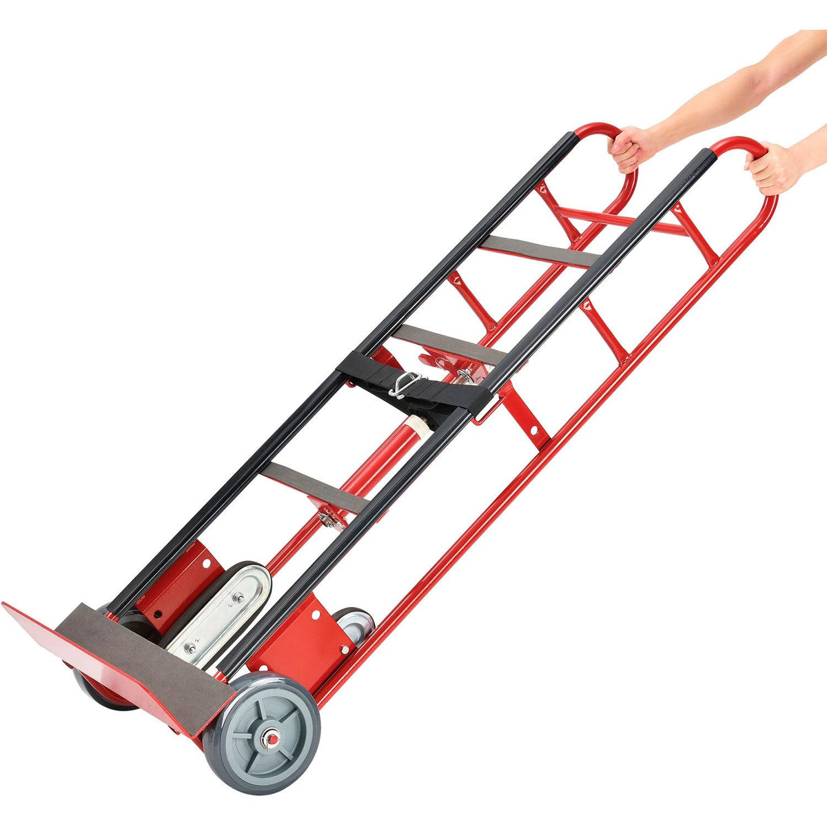 2-Wheel Professional Appliance Hand Truck by Global Industrial – 24"L x 17"W x 59"H, Steel, Red, Model 168067