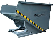 Global Industrial Medium Duty Self Dumping Forklift Hopper, 1 Cu. Yd., 4000 Lb. Cap., Gray