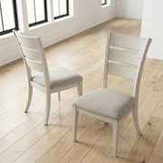 Solid Wood Ladder-Back Side Chairs Set of by Starlight Canyon Home – Poplar Solids, Paint Grade and amp, Spruce Veneers, White, Pack of 2