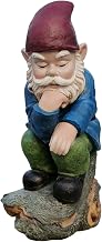 HI-LINE Blue Muse: Pensive Polyresin Thinking Gnome Figurine
