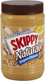 SKIPPY Natural SUPER CHUNK Peanut Butter Spread, 7 g Protein Per Serving, 40 oz.