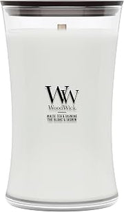 WoodWick Large Hourglass Scented Candle, White Tea & Jasmine