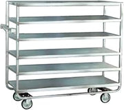 Stainless Steel Heavy Duty 6 Shelves Banquet Cart - All Shelf Edges Down, 21 1/2 x 54 1/2 x 54 5/8 inch - 1 each.