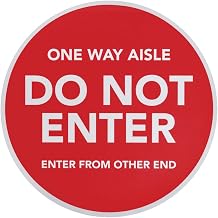 HUBERT Red/White Removable Vinyl Do Not Enter One Way Aisle Floor Decal - 12"Dia, 6 per Pack