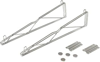 Nexel 18" Fixed Wall Mount Single Wire Shelf Bracket, Silver Epoxy Finish