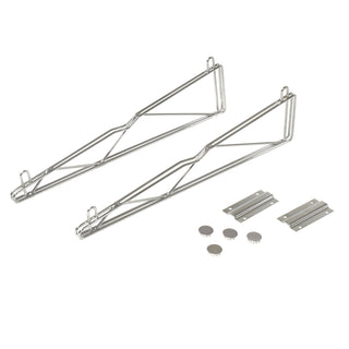 18" Fixed Wall Mount Single Wire Shelf Bracket by Nexel – 18 Inch, Silver, Silver Epoxy, Model AB18EP