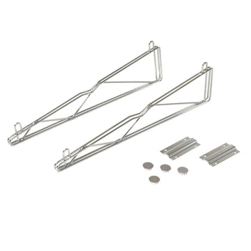 18" Fixed Wall Mount Single Wire Shelf Bracket by Nexel – 18 Inch, Silver, Silver Epoxy, Model AB18EP