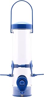 Perky-Pet Navy 2-in-1 Tube Bird Feeder for Outdoors, 4 Port Tube Bird Feeder- 6 Pack