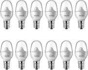 PHILIPS LED Flicker-Free C7 Night Light Bulb, Non-Dimmable, 30 Lumen, Soft White Light (2700K), .05W=7W, E12 Base, 12-Pack