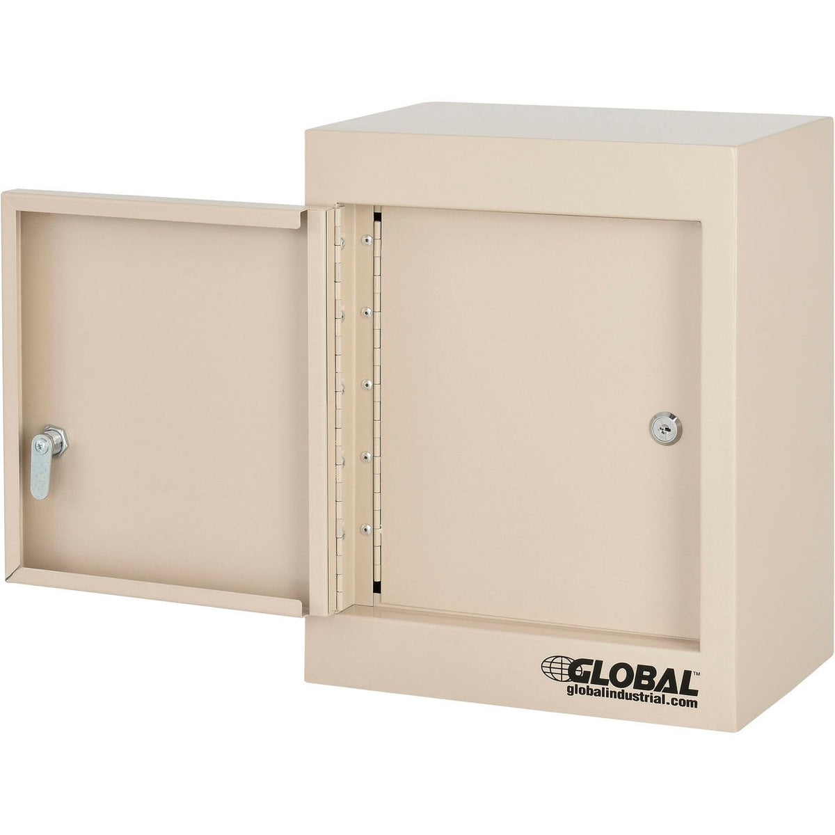 Small Narcotics Cabinet by Global Industrial – 8"L x 12"W x 15"H, Powder Coated Steel, Beige, Model 436952
