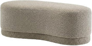 Beige Upholstered Ottoman Bench, Outdoor Living, Stylish, Comfortable, Patio Or Garden, Durable Fabric, Sturdy Construction