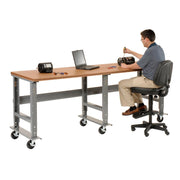 Extra Long Mobile Workbench by Global Industrial – 36"L x 96"W x 4"H, Steel, Gray, Model 183172A
