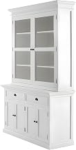 Mahogany Glass-Display Hutch with Bevelled Doors and Antique Brass Hardware
