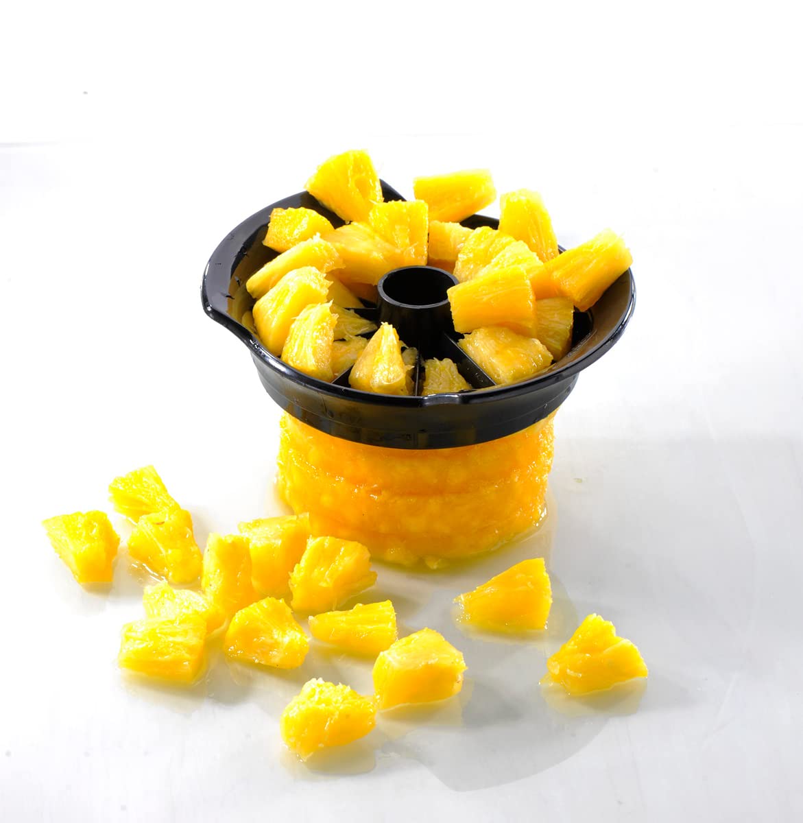 Pineapple Slicer by GEFU – 20 x 12 x 9 cm, Glass, Silver/Black, Model 13550