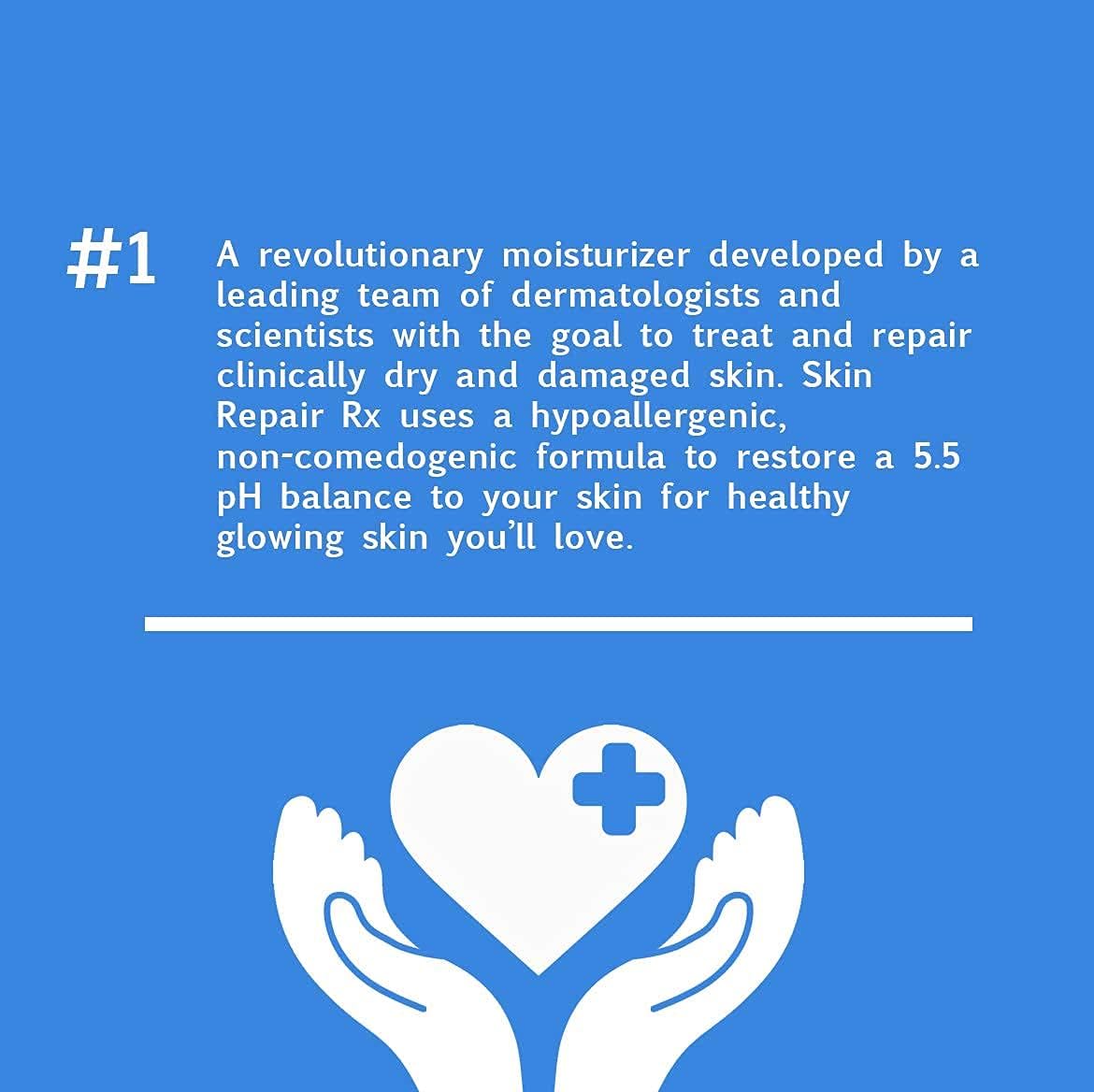 Body Lotion - Face Moisturizer for Women by Skin Repair Rx – 17 Fl Oz (Pack of 1), White