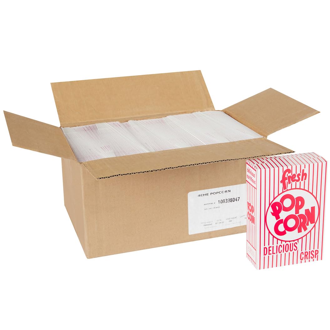 CS 4Ehe Popcorn Boxes by Gold Medal – 1 Ounce (Pack of 1), Gold, Red and White, Model 2064SP