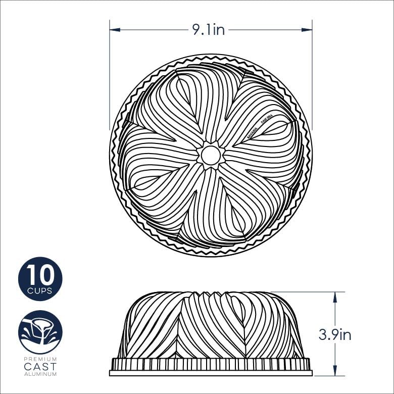 Nordic Ware Graphite / Bavarian / 10-Cup Bundt Pans