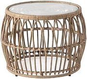 Furniture of America Muse & Lounge Co. Serene Wicker/Rattan Round Outdoor Coffee Table in Natural