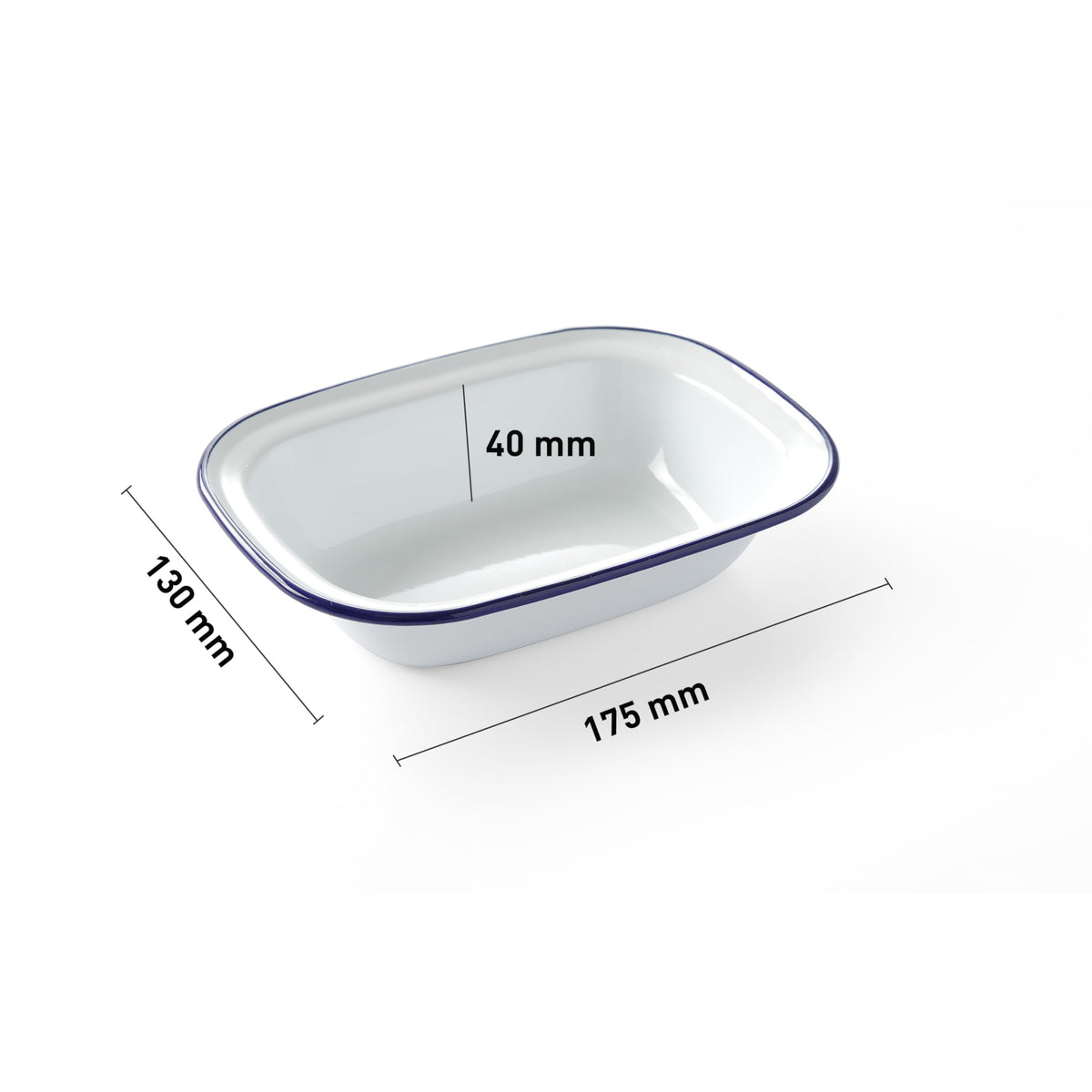 Bowl Rectangular by Hendi – 175*130 millimeters, Enamelled Steel, Weiß, Model 621202