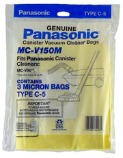 Replacement Bag for Canister by Panasonic – 1.34 cubic_inches, Panasonic, yellow, Pack of 3, Model MC-V150M