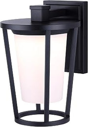Canarm VERO LED Outdoor Wall Lantern, Black Finish, Modern Down-Light, 10W Integrated LED, Dimmable, 3CCT 3000K-5000K, 50,000-Hour Life for Patio & Entryway