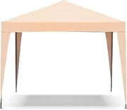 Furniture of America Tene 10'x10' Base 8'x8' Top Portable Easy Pop Up Awning Outdoor Canopy Tent, Rain Shelter with Wheeled Carrying Bag, Beach Shade, for Backyard, Patio, Deck, Beige