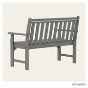 Vineyard 48" Bench by Polywood – 48", Synthetic Wood, Slate Grey, Model GNB48GY