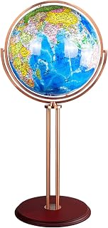 LIOONS Beautiful Globe Floor-Mounted Globe 720° All-Round Rotation Globes Hd Easy-to-Read World Globe for Study Office Geographic Globes Decoration Fine and Clear