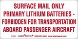 Labelmaster L510 USPS Lithium Battery Marking, Paper, 4" x 2" (Pack of 500)