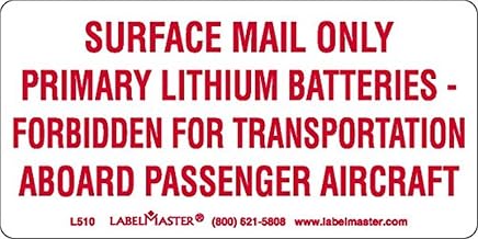 Labelmaster L510 USPS Lithium Battery Marking, Paper, 4" x 2" (Pack of 500)