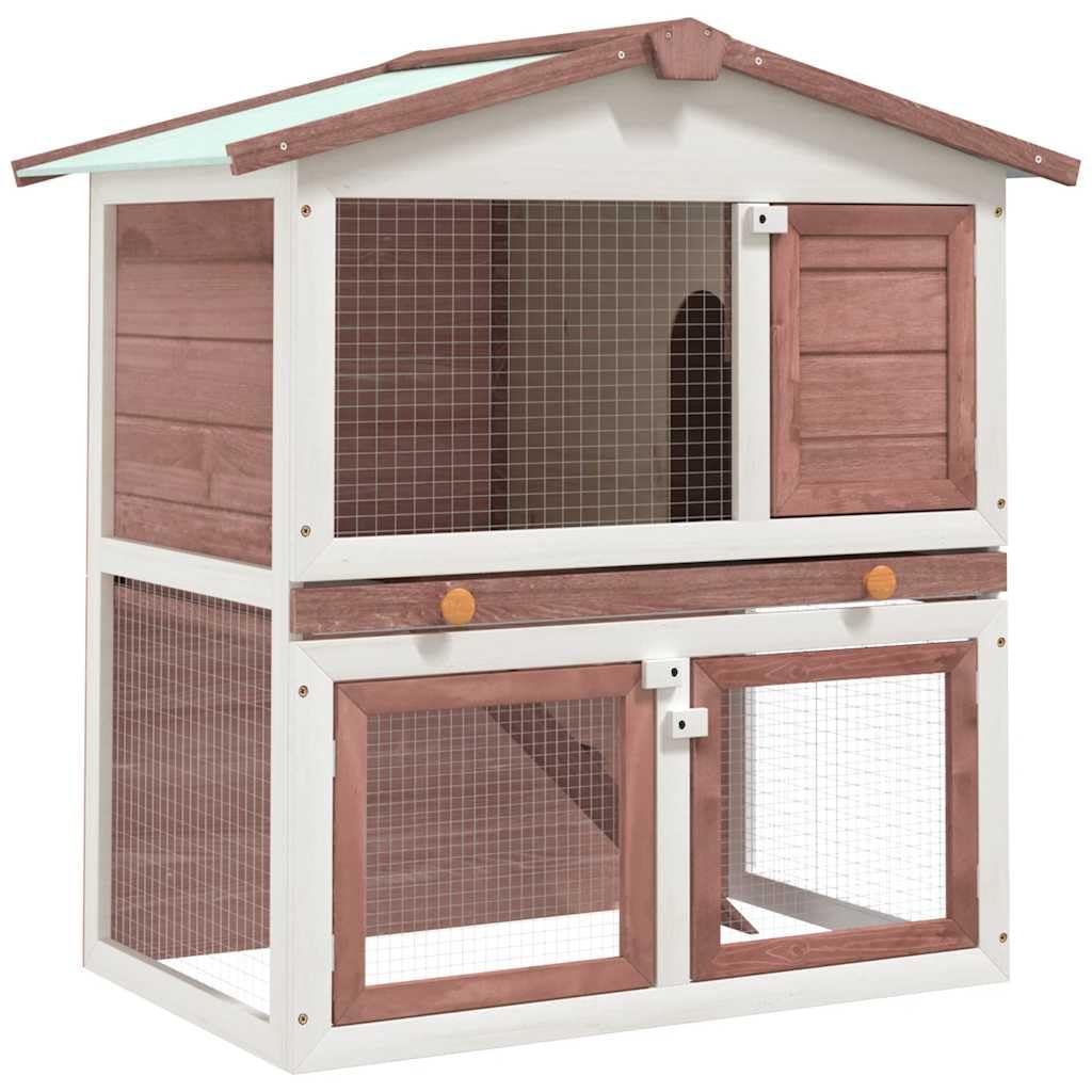 vidaXL Brown,White,Wood / Durable / 1 Outdoor Pens & Hutches