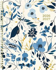 Blueline Essential Academic Monthly Planner, 14 Months, July 2026 to August 2027, Twin-Wire Binding, Poly Cover, 11" x 8.5", Blossom Design, Yellow (CA714PG.01)