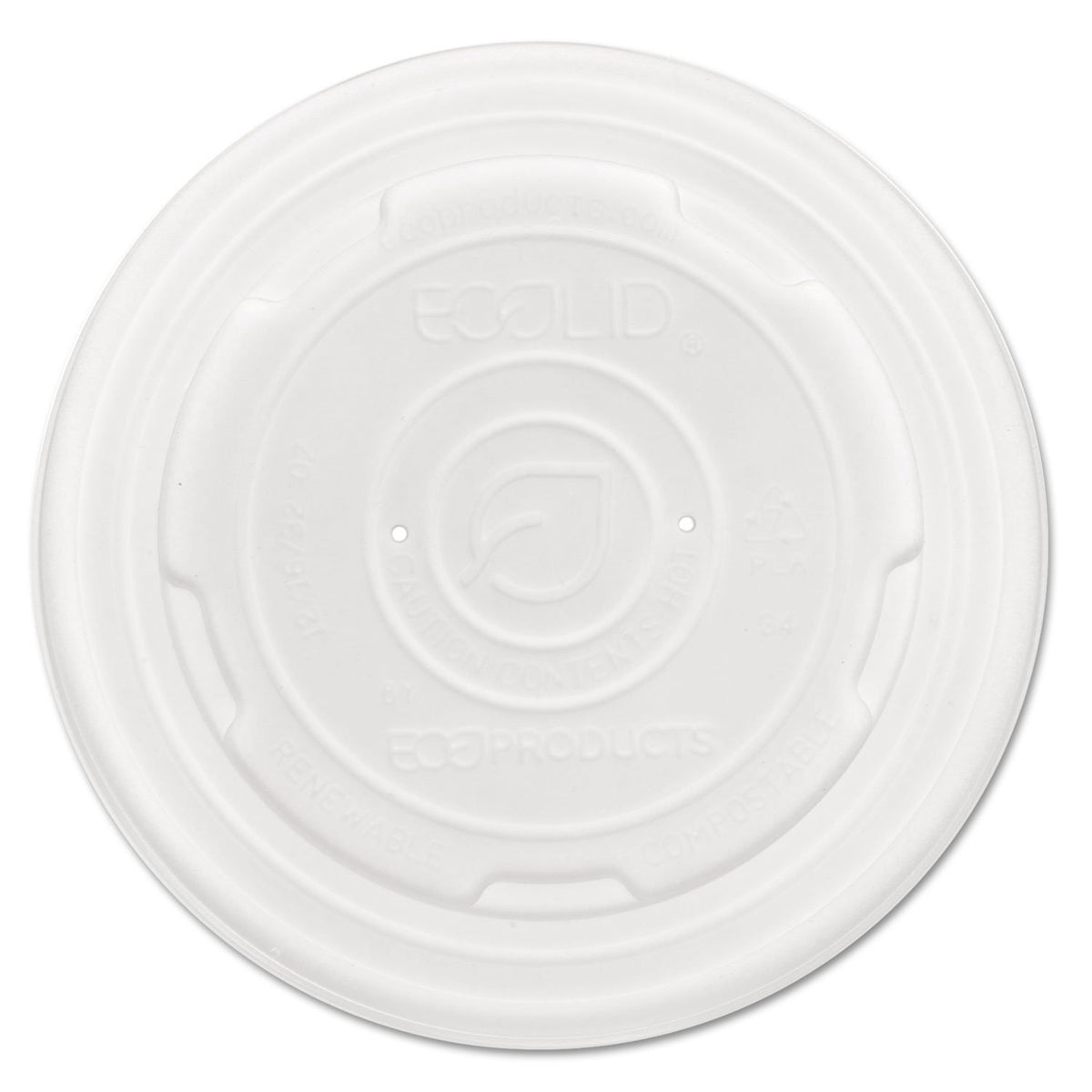 Eco-Products EcoLid Renew & Comp Food Container Lids F/12 16 32oz 50/PK 10 PK/CT by ECO PRODUCTS – 32.0 ounces, Plastic, white, Pack of 500, Model ECOEPECOLIDSPL