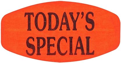 Today's Special Label Fluorescent Yellow Grabber Grocery Store Labels Black Imprint - 1 3/8" L x 7/8" H 1000 per Roll