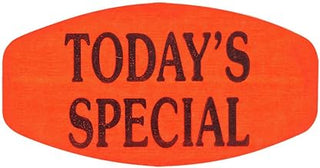 Today's Special Label Fluorescent Yellow Grabber Grocery Store Labels Black Imprint - 1 3/8" L x 7/8" H 1000 per Roll
