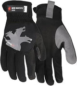 MCR Safety 950 Mechanics Gloves, Synthetic Leather Palm, Spandex Back, L, Black/Gray 950L - 1 Each
