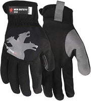 MCR Safety 950M Mechanics Gloves, Medium, Synthetic, Black, Slip-On - Open Cuff - 1 Each