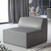 Mingle Vegan Leather Sectional Sofa Armless Chair in Gray by Modway – Armless Chair, Polyvinyl Chloride, Grey, Model EEI-4623-GRY